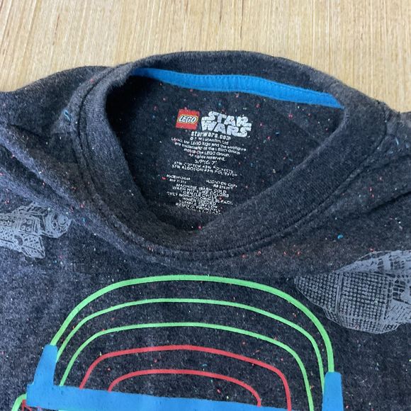 LEGO STAR WARS Stormtroopers T-shirt Long Sleeve Dark Gray Speckled Small 6/7 - Picture 3 of 3